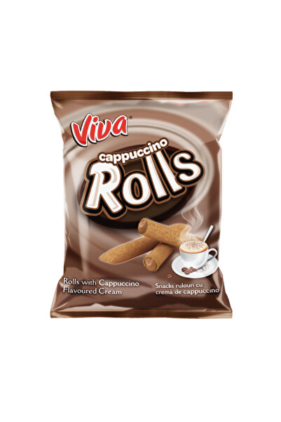 VİVA Cappuccino Rolls – Snacks cu Cremă de Cappuccino 100g