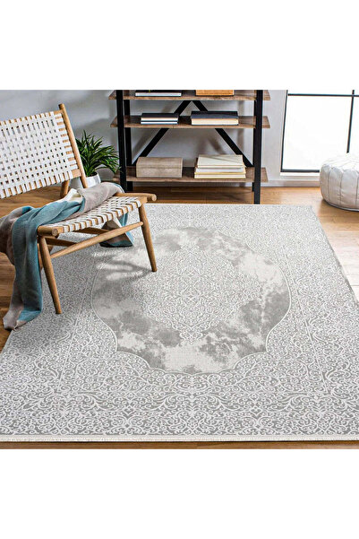 halinet Halı.Net White Vintage Antique Washable Non-Slip Living Room Carpet C...
