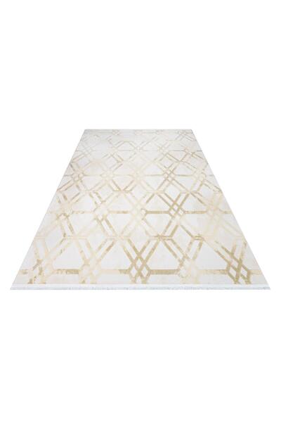 halinet Halı.Net Cream Modern Washable Non-Slip Living Room Carpet Cr-Royal-1...