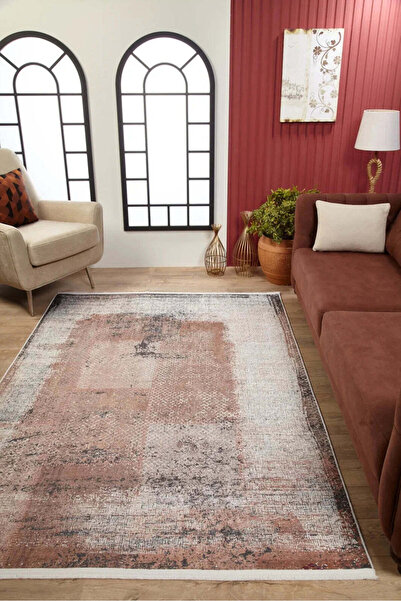 halinet Halı.Net Cream Modern Washable Non-Slip Living Room Carpet Haln-Hln1652