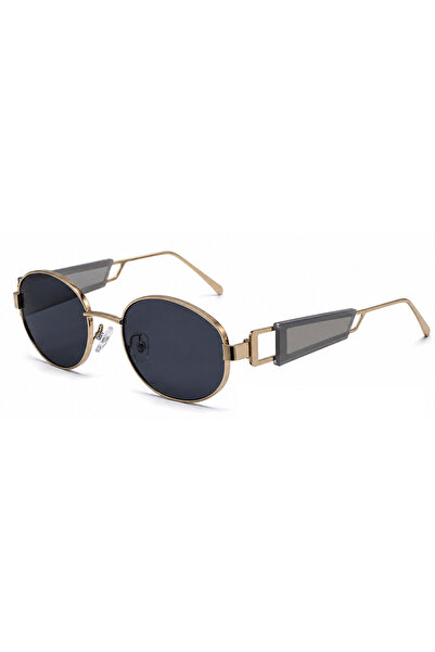 Toz Vintage Yeloria Gri Detaylı Gold Metal Vintage Retro Güneş Gözlüğü UV400