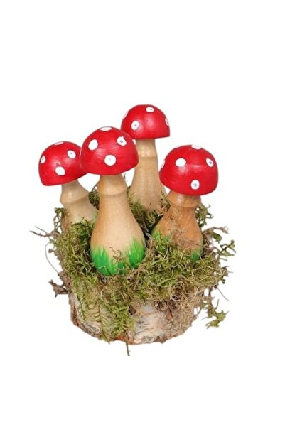 OEM Ciuperci decorative pe butuc pentru grădină, din lemn, 27 cm