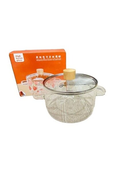 OEM Transparent Glass Pot with Handles and Lid, 3.2 Liters