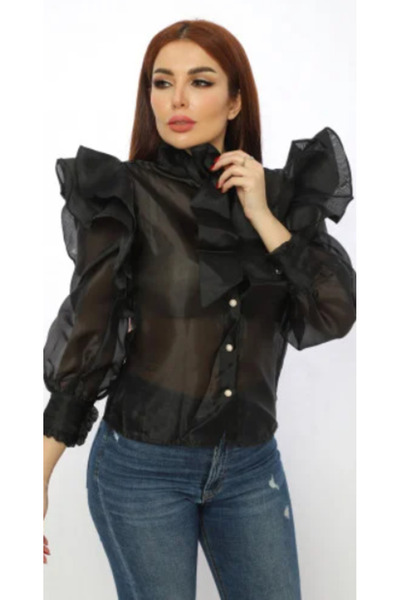 2TRENDY Organza Blouse with Sleeves