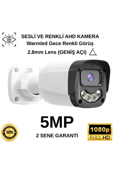 Heiman HM-1068 Renkli ve Sesli AHD 5MP 2.8mm Lens Bullet Kamera