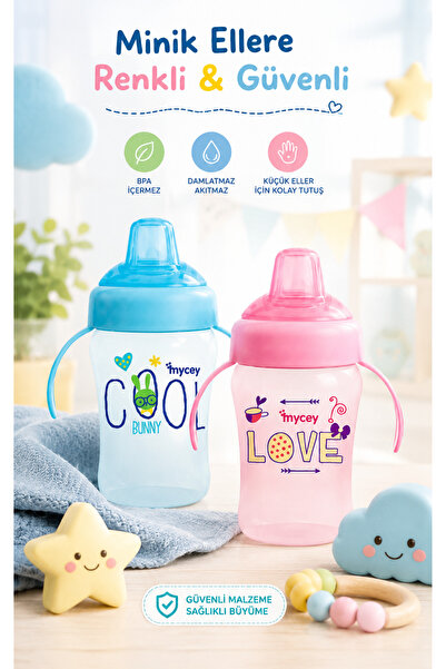mycey 2’Li Damlatmaz Bardak Kulplu Bunny-Love