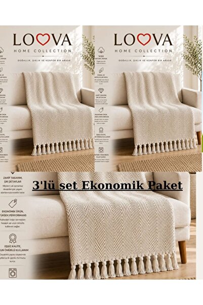 Loova Koltuk Örtüsü Geleneksel Dokuma 3'lü Ekonomik Paket