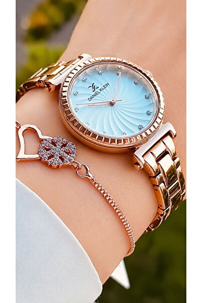 Daniel Klein Orijinal 2 Yıl Garantili Zirkon Taşlı Rose Gold Renk Kadın Kol S...