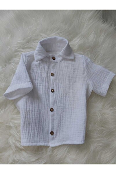 ykr design Erkek bebek çocuk Yeni Doğan 2 kat Müslin Kumaş Gömlek