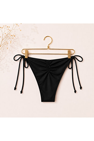 Maser Bağlamalı Büzgü Dikiş Detaylı Bikini Altı