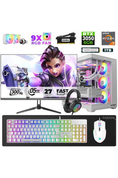 XASER Star X40 Ryzen 7 5700X 32GB Ram 1TB M.2 NVMe SSD 6GB RTX3050 27" 300Hz ...