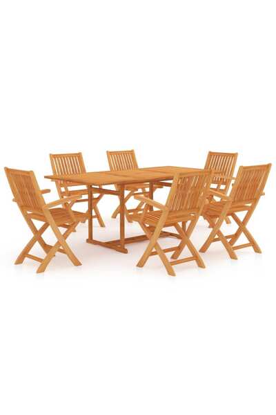 vidaxl Garden furniture set, 7 pieces, solid teak wood