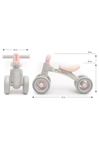 Milly Mally Flixy Bicicletă de echilibru cu lumini LED, Roz