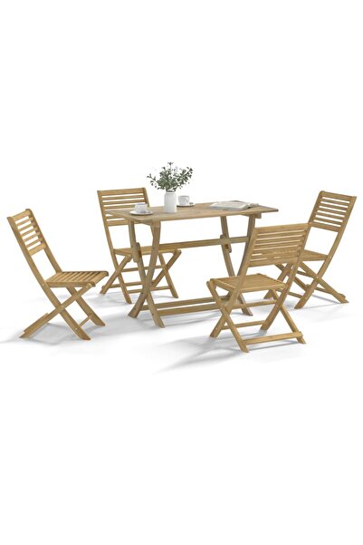 vidaxl Garden furniture set, 5 pieces, solid acacia wood