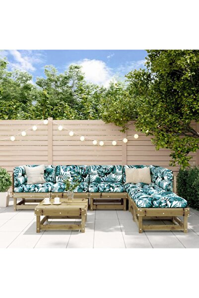 vidaxl Set mobilier de gradina, 7 piese, lemn de pin tratat