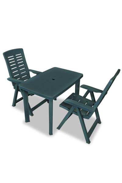 vidaxl Set mobilier bistro, 3 piese, verde, plastic