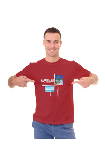 not Unisex Printed Design T-Shirt (Happy Planet)| For Couple | Round Neck Regular Fit T-shirt