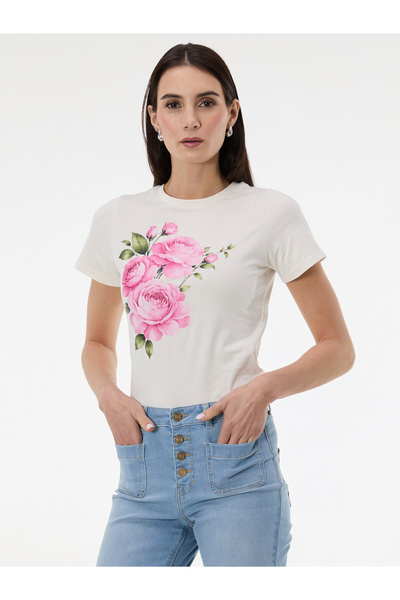 ORSAY Tricou de damă crem cu imprimeu