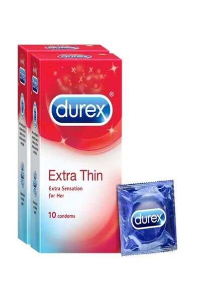 Durex Play واقيات ذكرية رفيعة للغاية من ديوركس - 10 قطع (عبوة من قطعتين)