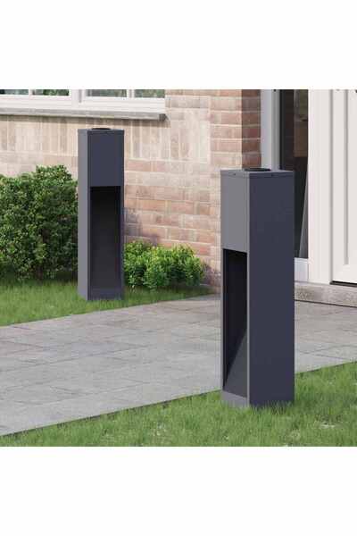 vidaxl Lampa de parcurs LED solar 2 pcs Antracit OÈ›el laminat la rece
