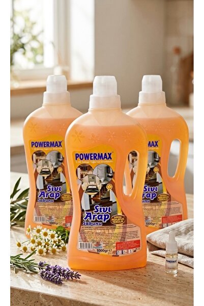powermax Doğal Sıvı Arap Sabunu 1000 Gr x 3 Adet Avantaj Paketi - Genel Temiz...