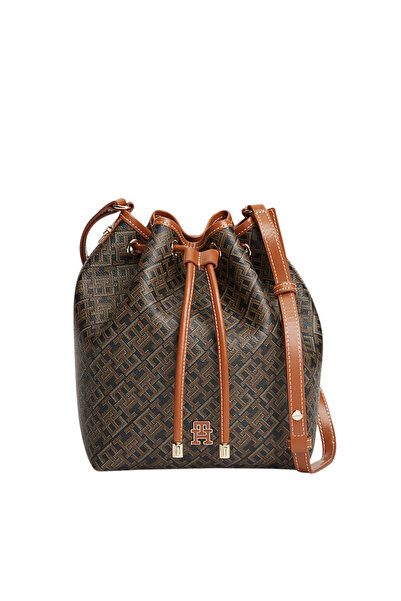 Tommy Hilfiger Γυναικεία TH Monoplay Bucket Τσάντα Καφέ AW0AW18847-0GJ