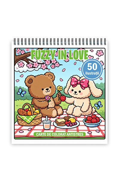Legendary Gifts Carte de colorat, 50 de ilustratii Fuzzy in Love, 106 pagini,...