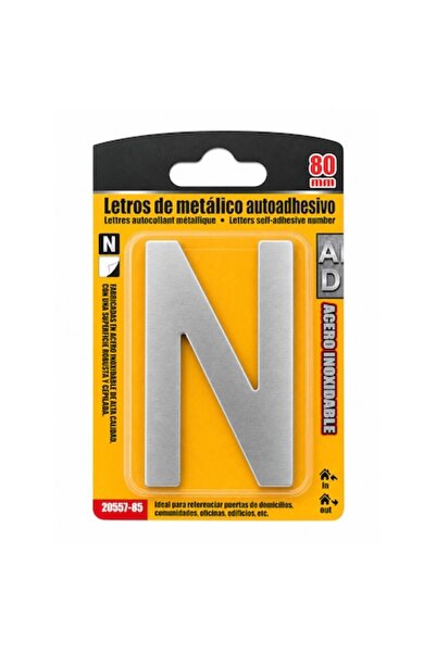 OEM Literă metalică decorativă "N", autoadezivă, pentru ușă/semnalizare/numer...