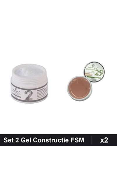 Makeup Set 2 Gel Constructie UV LED FSM 15g, Nuante 02 29, Builder Gel Profes...