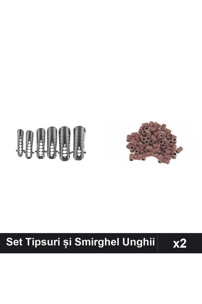 Makeup Set 2 Îngrijire Unghii - 120 Tipsuri Reutilizabile Nr.23 + 20 Rezerve ...