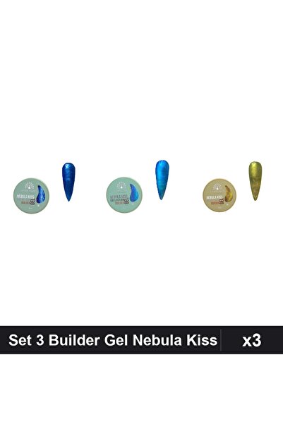 Makeup Set 3 Builder Gel Nebula Kiss 15g, Nuante 14 15 16, Constructie Unghii...