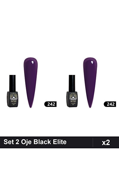 Makeup Set 2 Oje Semipermanente Black Elite 8ml, Global Fashion, Manichiură U...