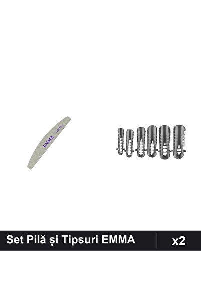 Makeup Set 2 Îngrijire Unghii EMMA - Pilă 120/150 și 120 Tipsuri Reutilizabil...