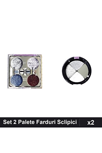 Makeup Set of 2 Eyeshadow Palettes Scanlon No.1 and Quiz No.453, 10g, Glitter...