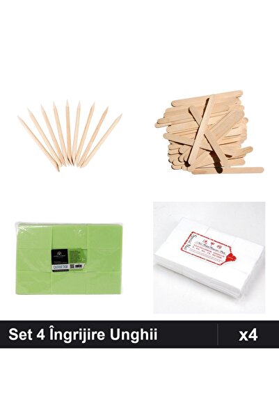 Makeup Set 4 Îngrijire Unghii Premium, Betisoare Portocal, Spatula Ceară, Șer...