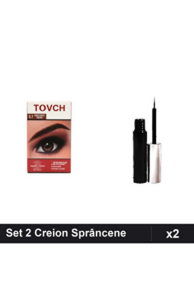 Makeup Set 2 Creion și Tus Sprâncene, Vopsea Nuanță 5.7 + Tus Magnetic Negru