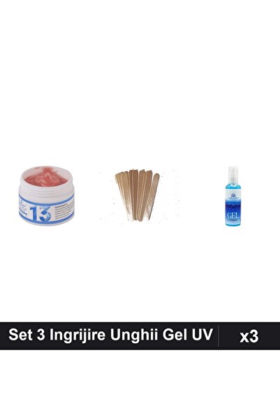 Makeup Set 3 Gel Constructie UV LED FSM 15g + Spatule Lemn + Gel Epilare 100ml
