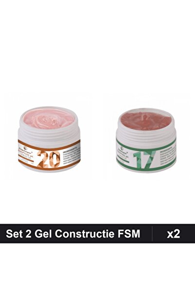 Makeup Set 2 Gel Constructie UV LED FSM 15g, Nuante 20 17, Builder Gel Profes...