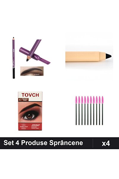 Makeup Set 4 Produse Sprâncene: Creion Mn Gri 01, Kajal Ruby Rose, Vopsea 5.7...