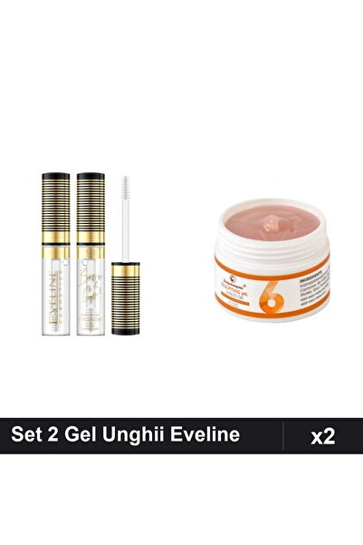 Makeup Set 2 Ingrijire Unghii Eveline Brow&Go Gel Sprancene + Builder Gel UV ...