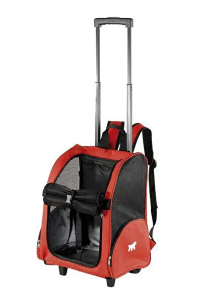 Ferplast Trolley Small Kırmızı Tekerlekli Çekçekli Kedi Köpek Sırt Taşıma Çan...