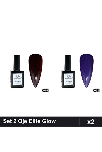 Makeup Set 2 Oje Semipermanente Global Fashion Elite Glow 15ml, Nuante 016 06...