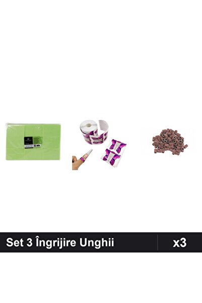 Makeup Set 3 Îngrijire Unghii - 900 Servetele, Șablon Fluture, 20 Rezerve Smi...