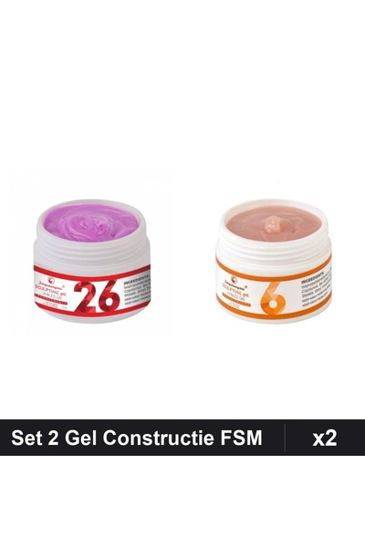 Makeup Set 2 Gel de Constructie UV LED FSM 15g, Nuante 26 și 06, Builder Gel ...