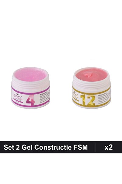 Makeup Set 2 Gel Constructie UV LED FSM 15g, Nuante 04 12, Builder Gel Unghii