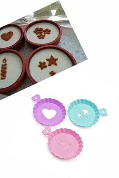 atastore2017 Dessert and Coffee Decoration Template 3 Pieces 10 cm