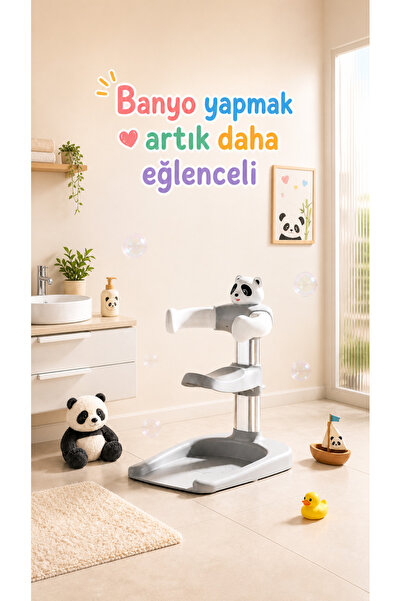 HYPER GROUP Pandalı Çocuk Banyo Taburesi Ayarlanabilir Tutma Destekli Kaymaz ...