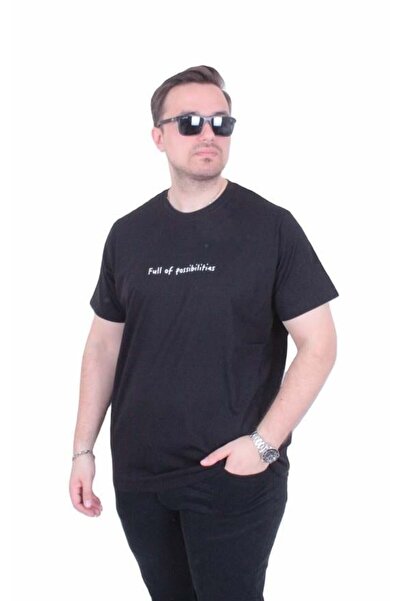 Starbattal Men's Oversize Crew Neck T-Shirt Imagination 26150 Black