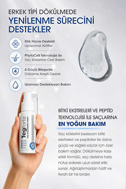 FegForte Feg Forte 2 Adet Saç Çıkarıcı Sprey - 1 Adet Dökülme ve Kepek Karşıtı Güçlendirici Şampuan