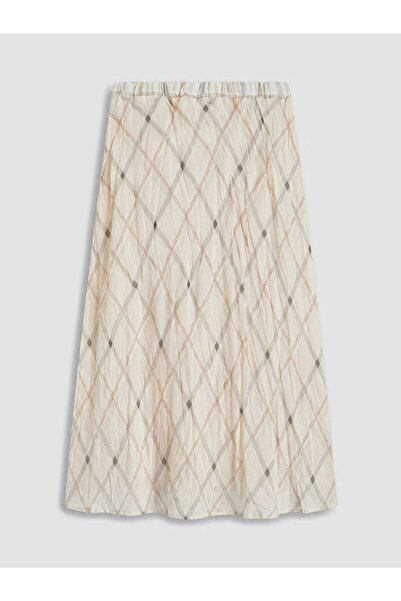 LC Waikiki Lcwaikiki Classic Elastic Waistband Skirt with Diamond Pattern